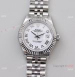 Swiss Grade TWS Factory Replica Rolex Datejust White Face 28mm Watch NH05 Movement Roman Hour Markers