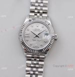 Swiss Grade TWS Factory Replica Rolex Perpetual Datejust Gray Dial  Diamond Hour Markers 28mm Watch