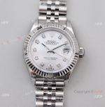 Super Clone TWS Factory Replica Rolex Datejust Silver Dial Diamond Markers 28mm Watch