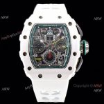 KV Factory Knockoff Richard Mille RM11-03 Le Mans Classic White ATZ Ceramic Flyback Watch