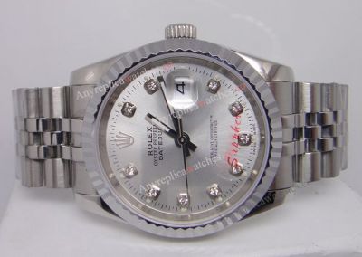 Rolex SS Jubilee Silver Diamond Men Datejust Watch